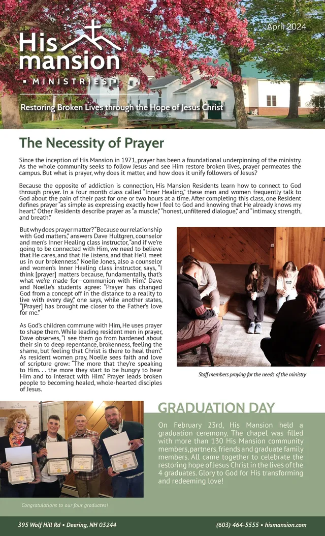 Page 1 of 2 of the printed April 2024 Newsletter