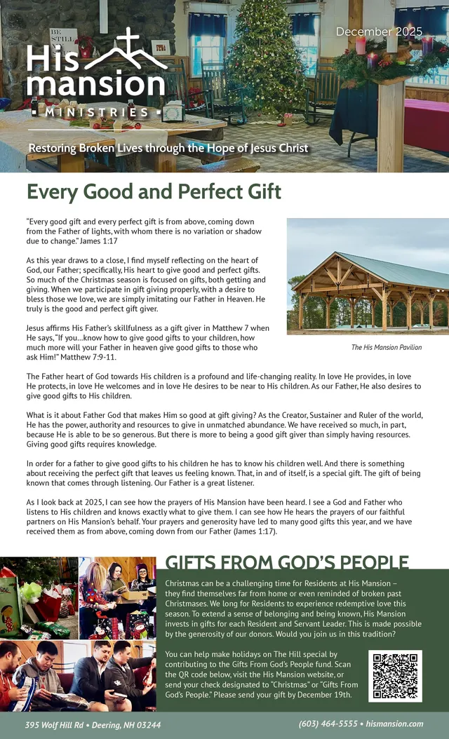 Page 1 of 2 of the printed December 2025 Newsletter