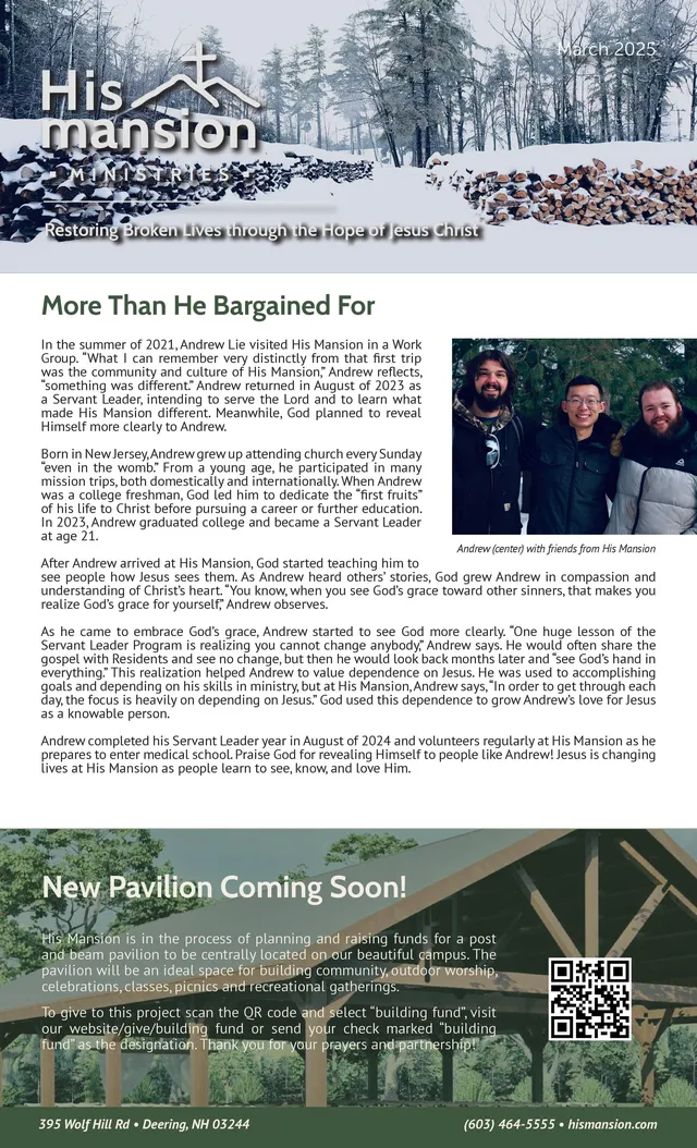 Page 1 of 2 of the printed March 2025 Newsletter