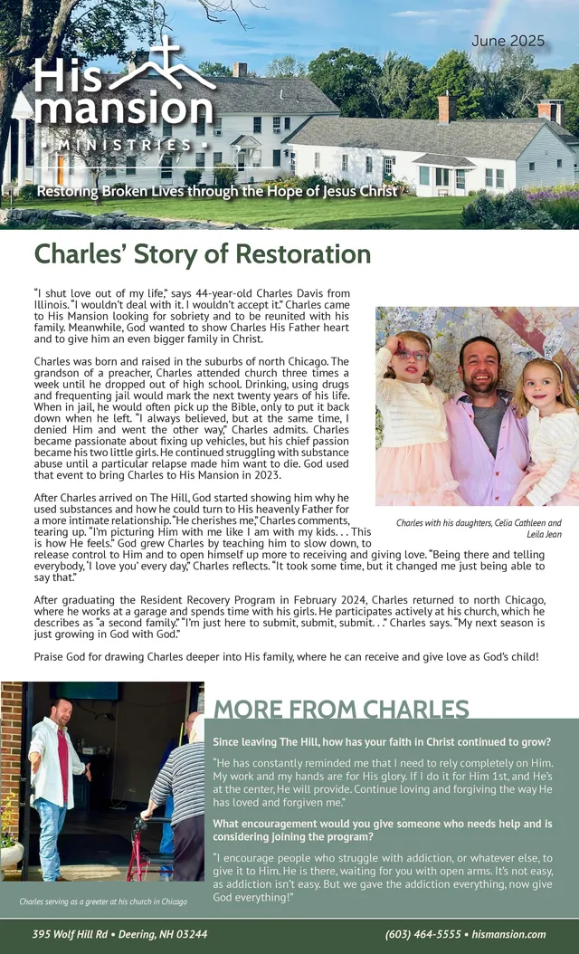 Page 1 of 2 of the printed June 2025 Newsletter