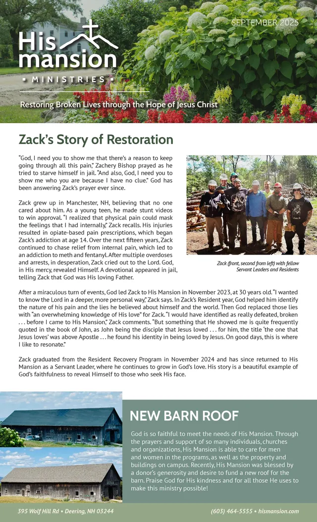 Page 1 of 2 of the printed September 2025 Newsletter