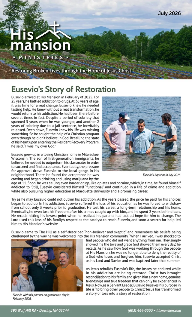 Page 1 of 2 of the printed July 2026 Newsletter