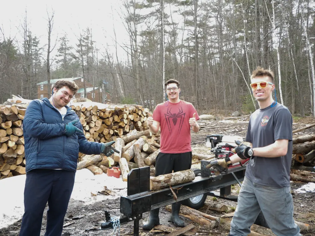 A few Residents thankful for the new wood splitter.