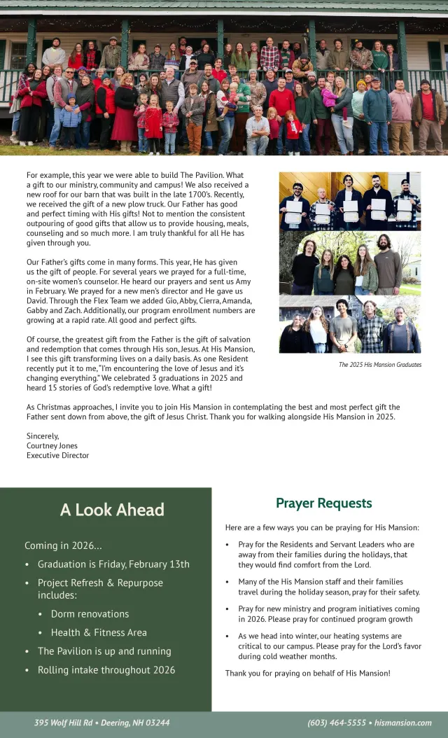 Page 2 of 2 of the printed December 2025 Newsletter