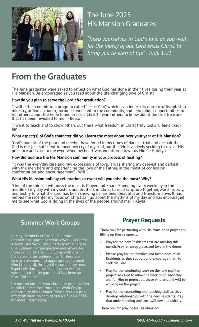 Page 2 of 2 of the printed June 2025 Newsletter