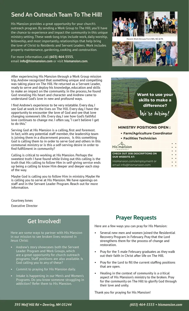 Page 2 of 2 of the printed March 2025 Newsletter