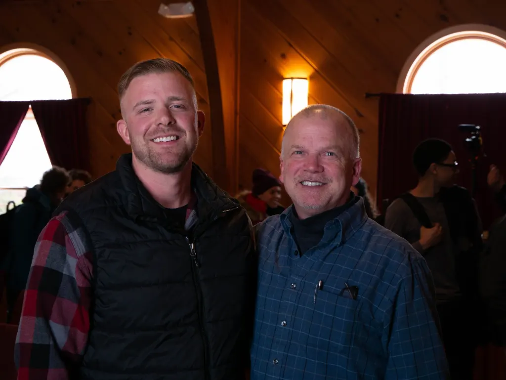 Josiah, our recent graduate, and his Dad at Graduation in January.