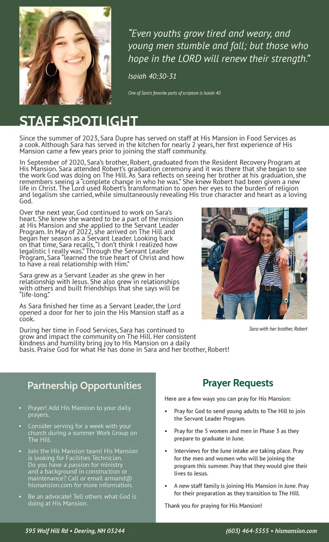 Page 2 of 2 of the printed May 2025 Newsletter