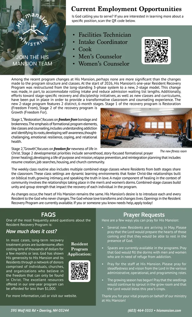 Page 2 of 2 of the printed May 2026 Newsletter