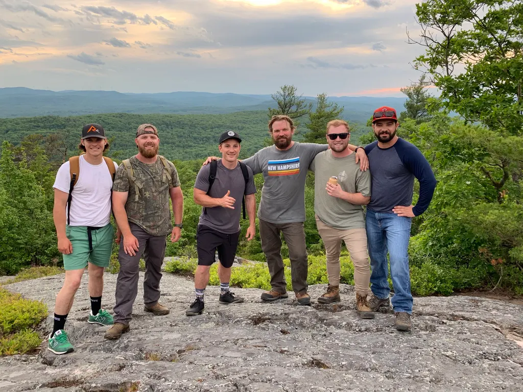 Josiah on a hike with the other guys in the program.