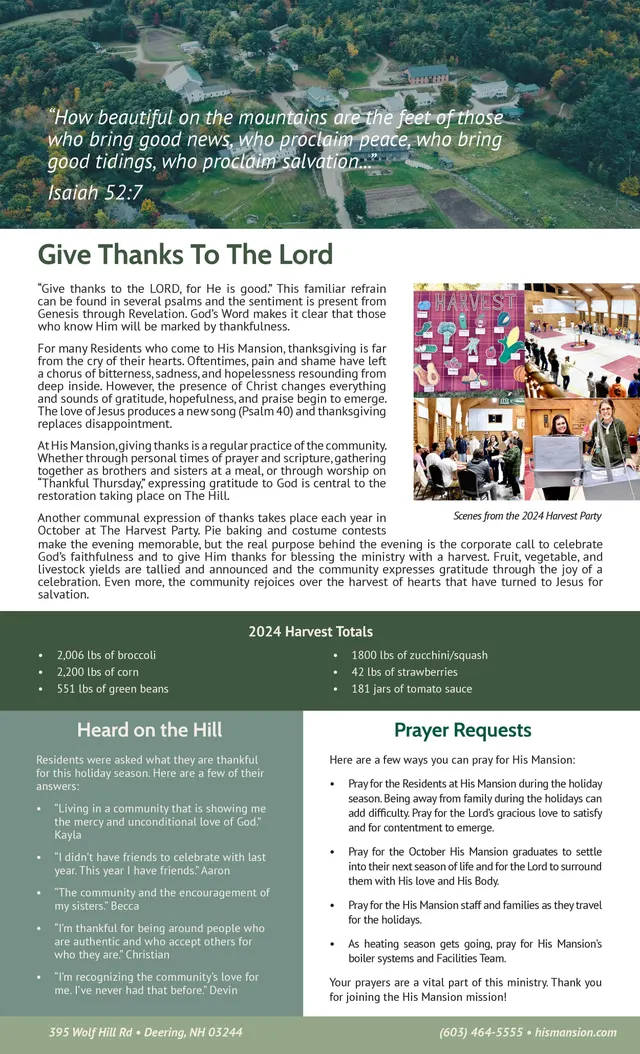 Page 2 of 2 of the printed November 2024 Newsletter