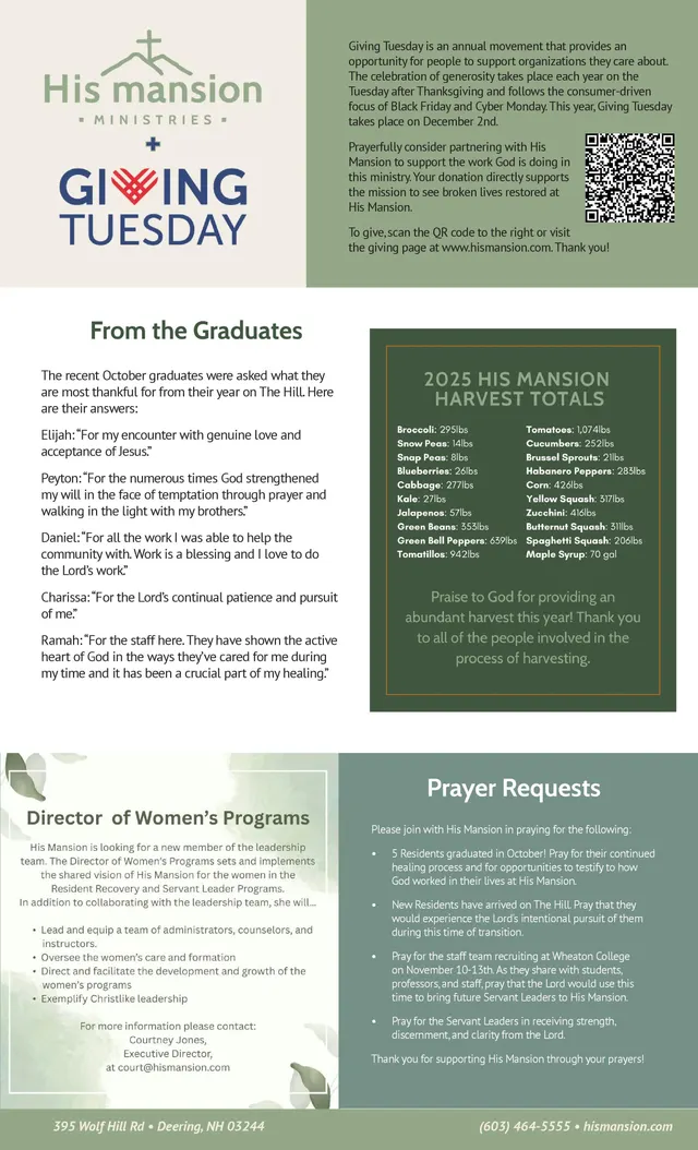 Page 2 of 2 of the printed November 2025 Newsletter