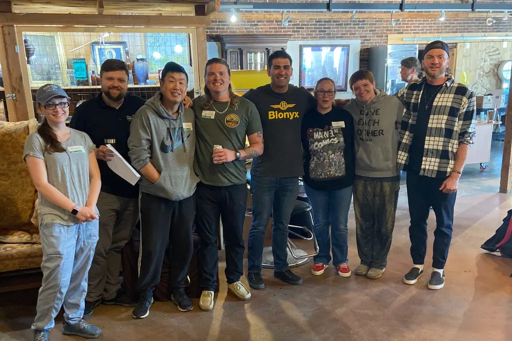 Joshua and the discipleship class serving at a local homeless shelter
