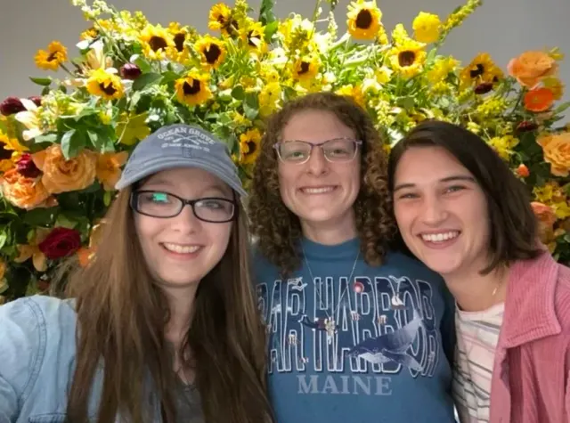 Rachael (left) visiting with Servant Leaders