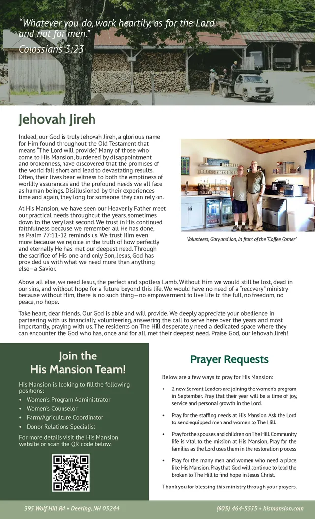 Page 2 of 2 of the printed September 2024 Newsletter