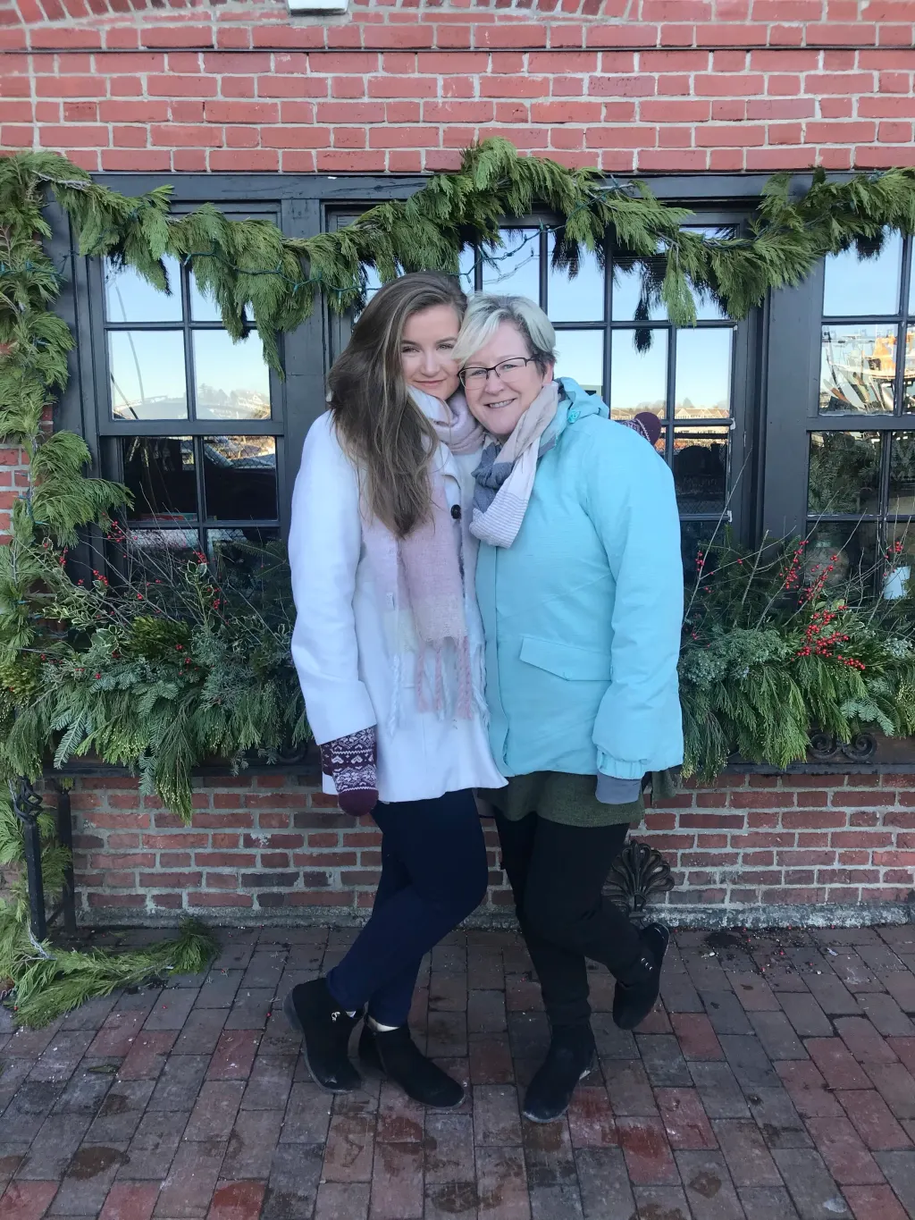 Becky and her mom on a family vacation in Portsmouth.